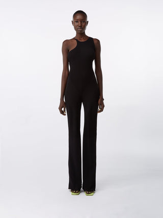 Sleek Black Ribbed Jumpsuit