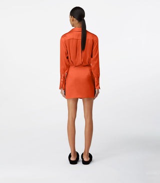 Vibrant Tangerine Wrap Dress