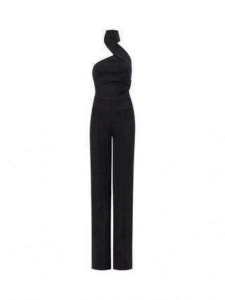 "Elegance Noir One-Shoulder Jumpsuit"