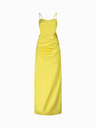 Sunlit Elegance Satin Maxi Dress