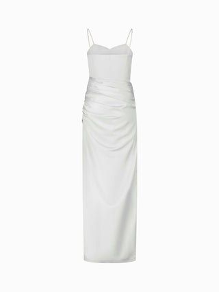 Éldon & Co London: Elegant White Ruched Gown