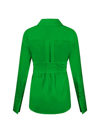 Emerald Wrap-Front Blouse