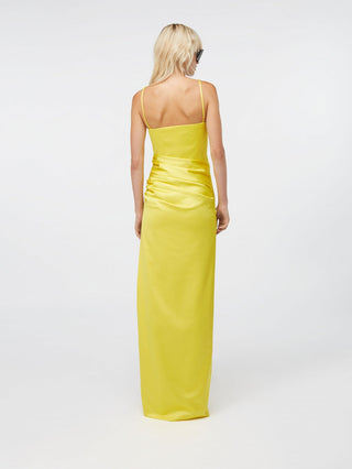 Sunlit Elegance Satin Maxi Dress