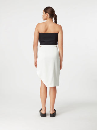 Monochrome Asymmetrical Strapless Dress