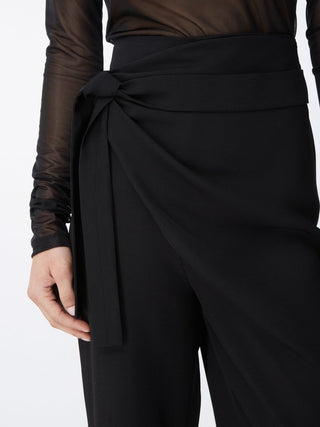 Sheer Elegance High-Waist Wrap Pants