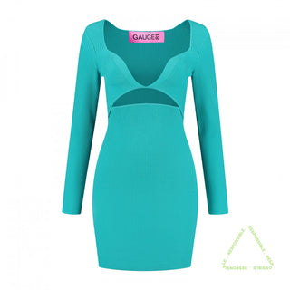 Emerald Cutout Knit Mini Dress