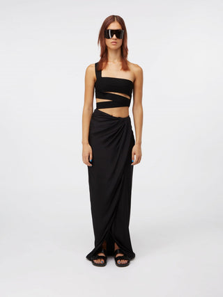 Asymmetric Wrap-Around Crop Top