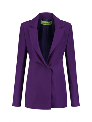 Purple Tailored Blazer with Waist Detail