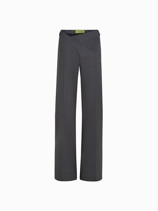 Pinstripe Wide-Leg Trousers