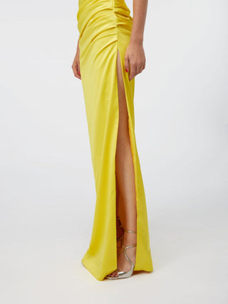 Sunlit Elegance Satin Maxi Dress