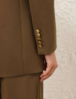 Olive Tailored Single-Breasted Blazer