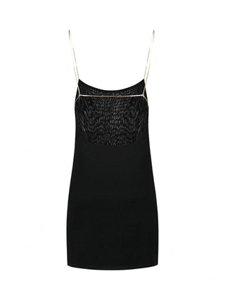 "Elegance Noir: Minimalist Strappy Dress"