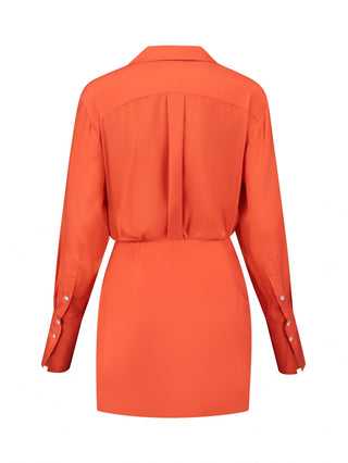 Vibrant Tangerine Wrap Dress