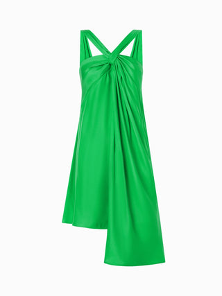 Emerald Elegance Asymmetric Knot Dress