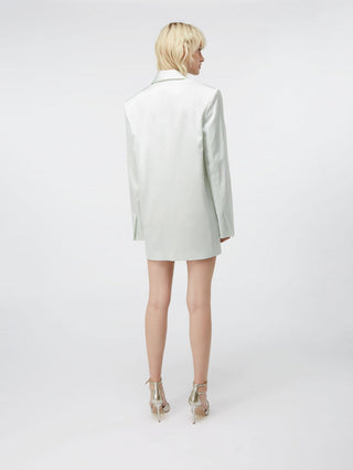 Satin Blazer Dress in Pearl White