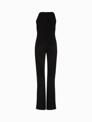 Sleek Black Ribbed Jumpsuit