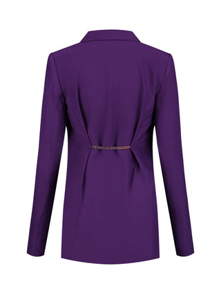 Purple Tailored Blazer with Waist Detail