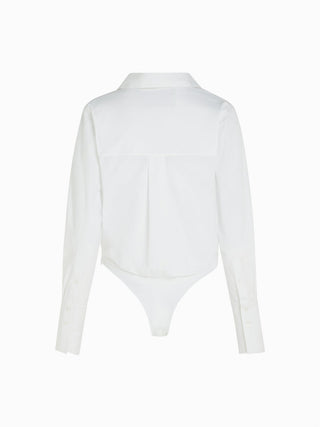 White Tailored Bodysuit Shirt