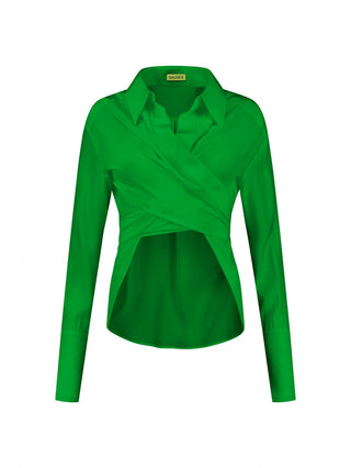 Emerald Wrap-Front Blouse