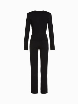 Elegant Black Plunge Knot Jumpsuit