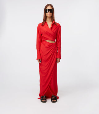 Scarlet Wrap-Front Shirt Dress