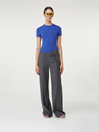 Pinstripe Wide-Leg Trousers