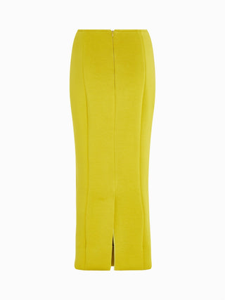 "Citron Elegance Knit Midi Skirt"