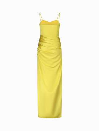 Sunlit Elegance Satin Maxi Dress