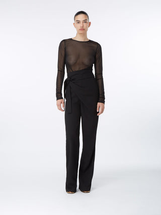 Sheer Elegance High-Waist Wrap Pants