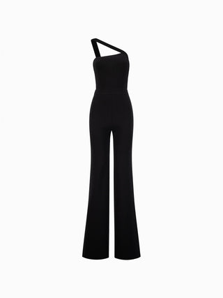 Asymmetric Elegance Black Jumpsuit